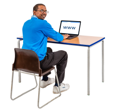 Man looking at internet on computer
